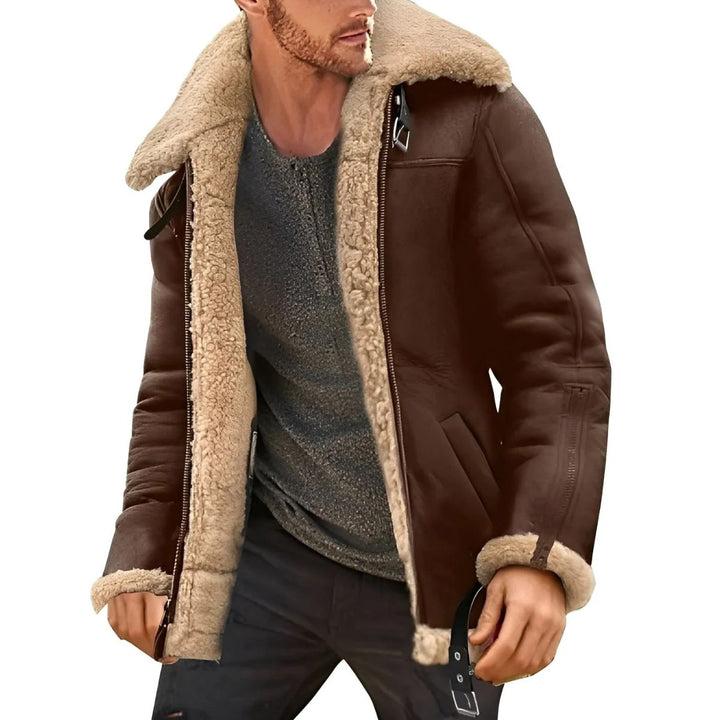 Men's Shearling Jacket – Warm Winter Aviator Coat
