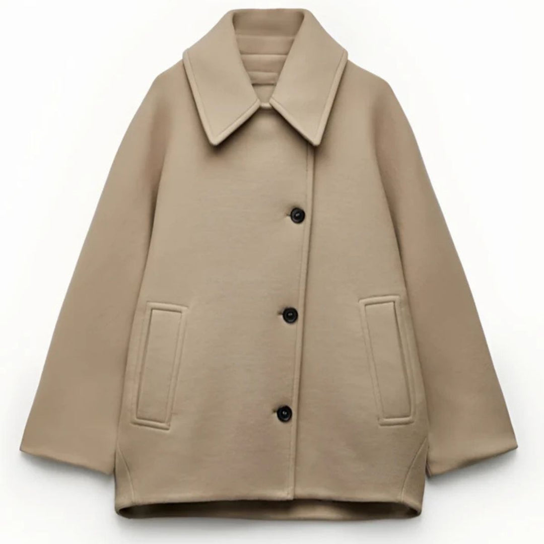 Chic Double Breasted Coat – Oversized Wool Blend