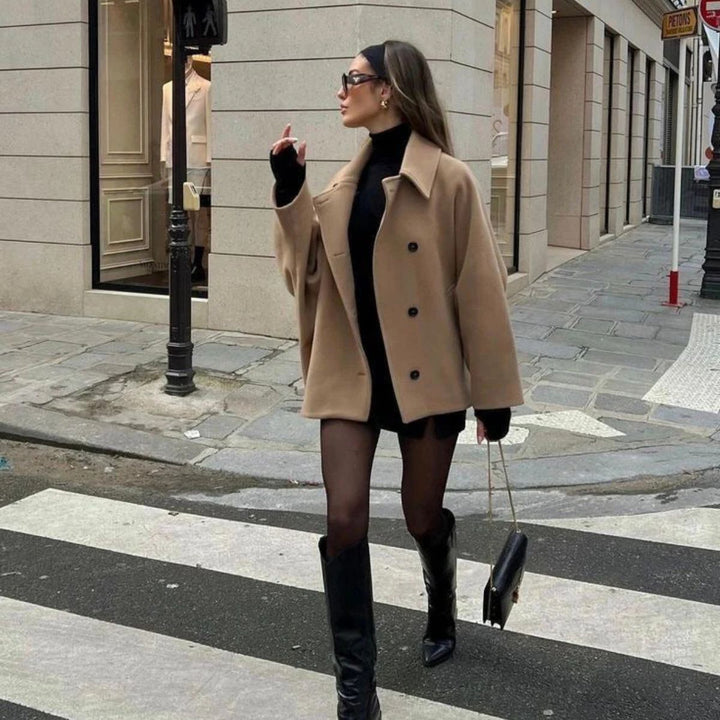 Chic Double Breasted Coat – Oversized Wool Blend