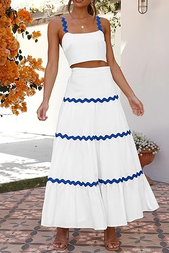 MWM | Riviera Summer Co ord Set – Women’s Crop Top & Maxi Skirt