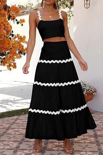 MWM | Riviera Summer Co ord Set – Women’s Crop Top & Maxi Skirt