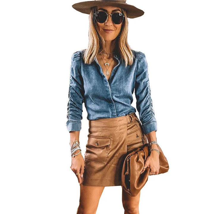 MWM | Sunday Blues Denim Blouse