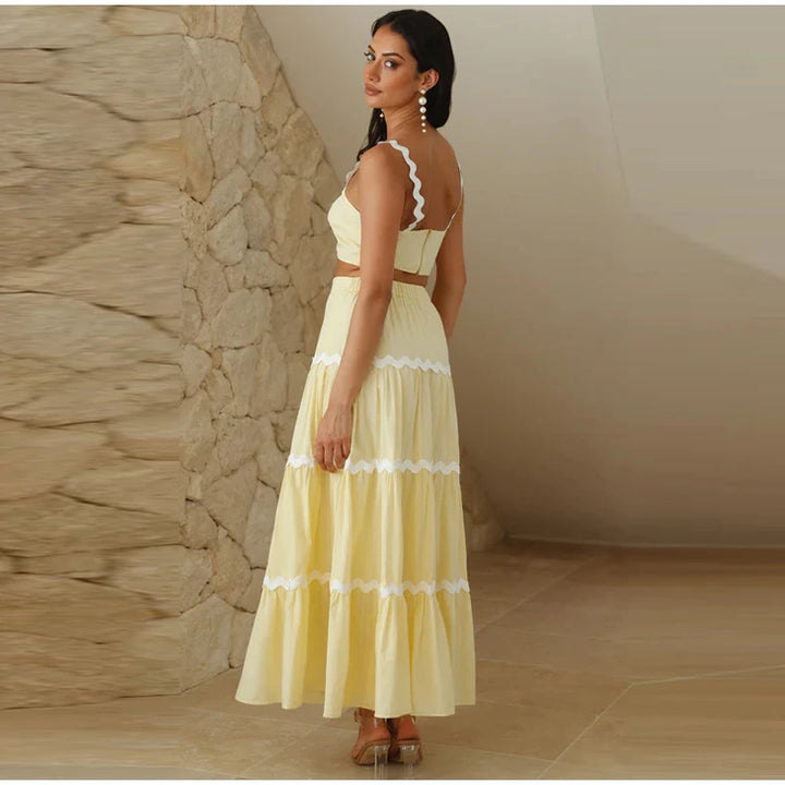 MWM | Riviera Summer Co ord Set – Women’s Crop Top & Maxi Skirt