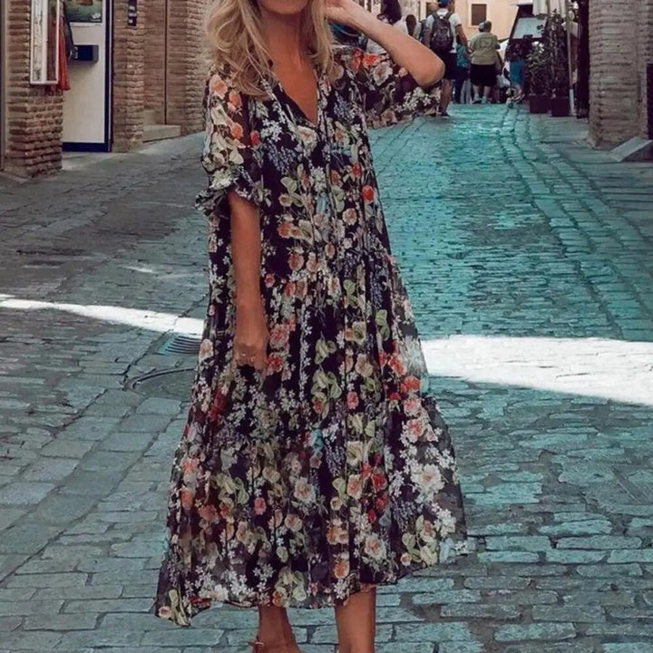 MWM | Bella Bloom Linen Midi Dress