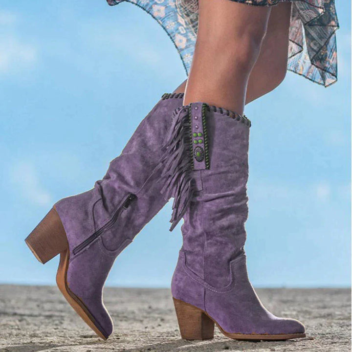 MWM | Boho Fringe Embroidered Suede Boots
