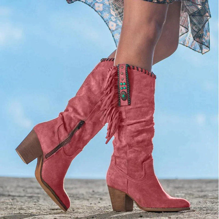 MWM | Boho Fringe Embroidered Suede Boots