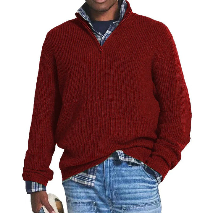 Half Zip Knitted Jumper – Warm Casual Sweater