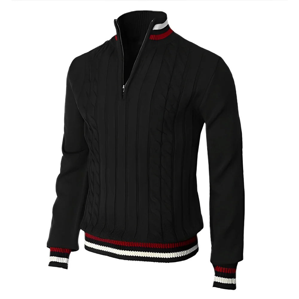 Men's Knit Sweater – Modern Half Zip Pullover Jumper