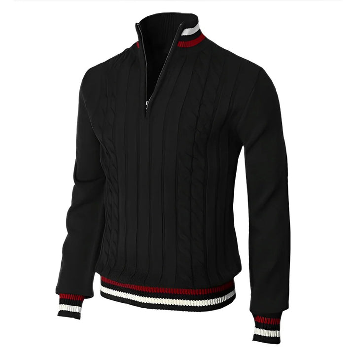 Men's Knit Sweater – Modern Half Zip Pullover Jumper