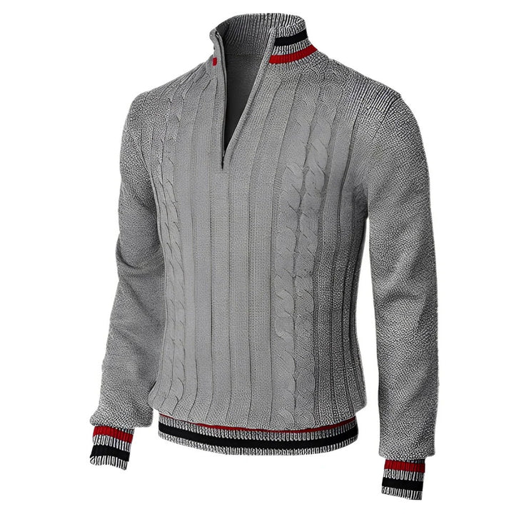 Men's Knit Sweater – Modern Half Zip Pullover Jumper