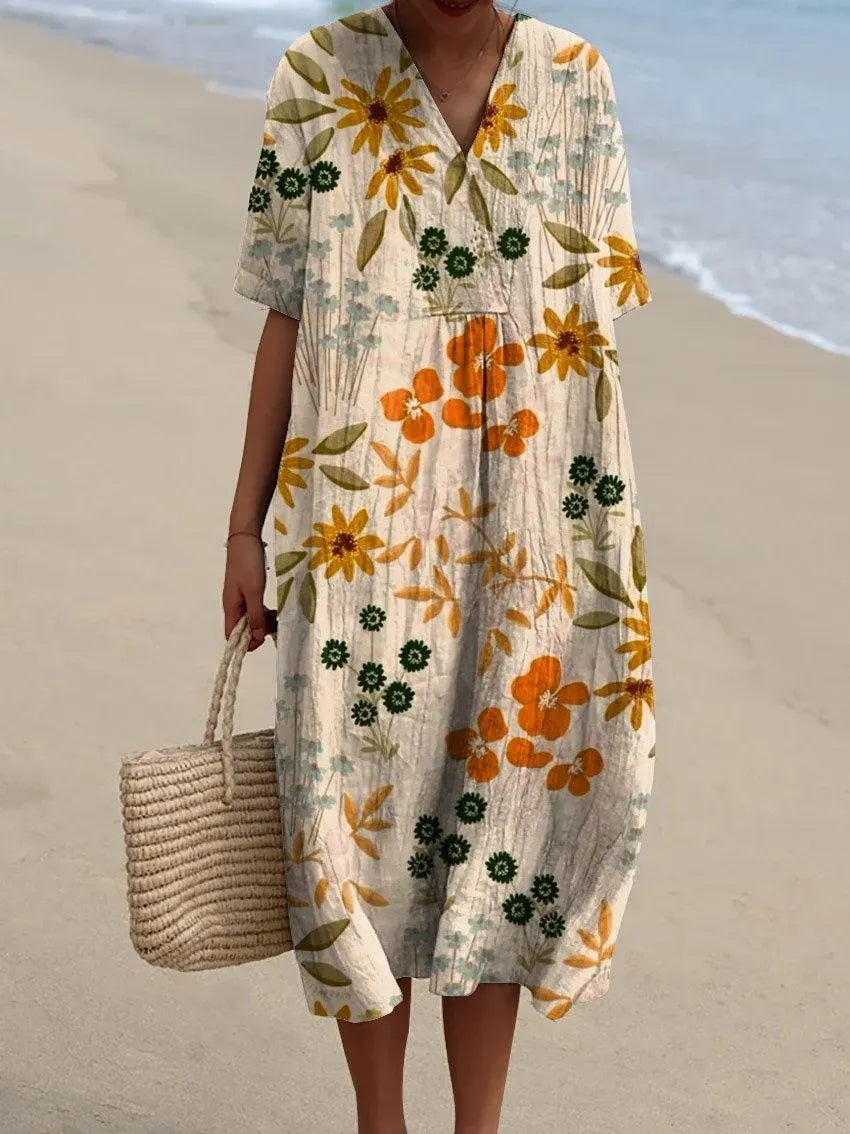 Lightweight Floral Dress for Women – Vintage Style