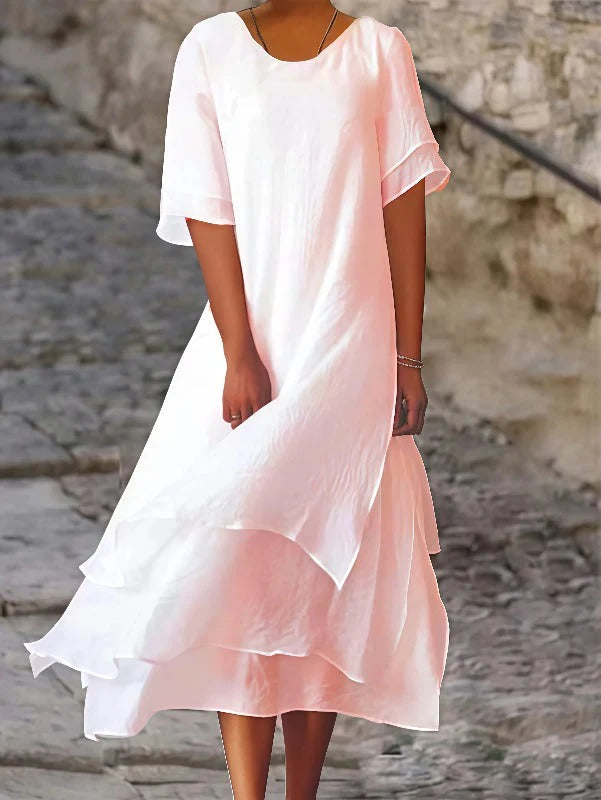 White Summer Dress – Casual  Loose Fit Maxi Dress