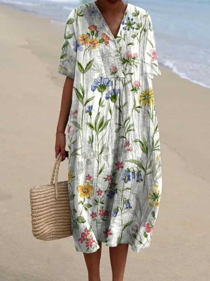 Lightweight Floral Dress for Women – Vintage Style