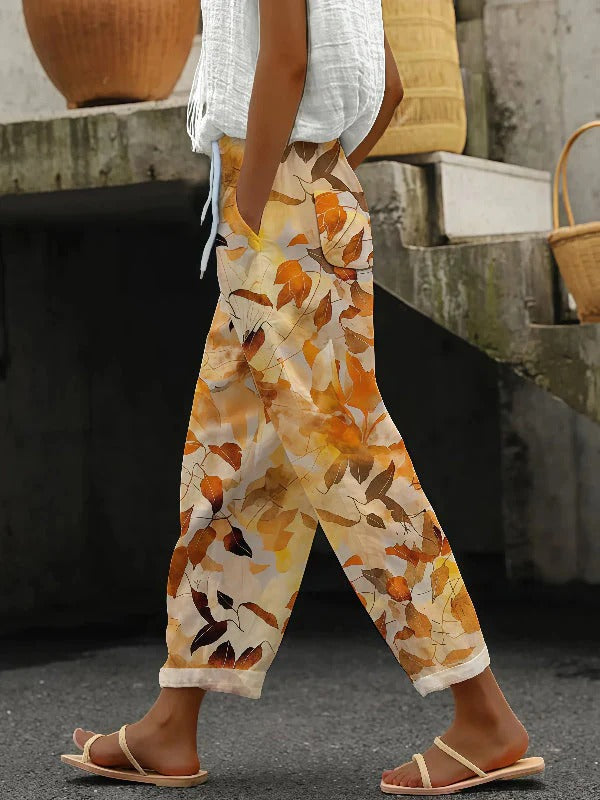 Casual Printed Trousers – Lightweight Loose Fit Pants