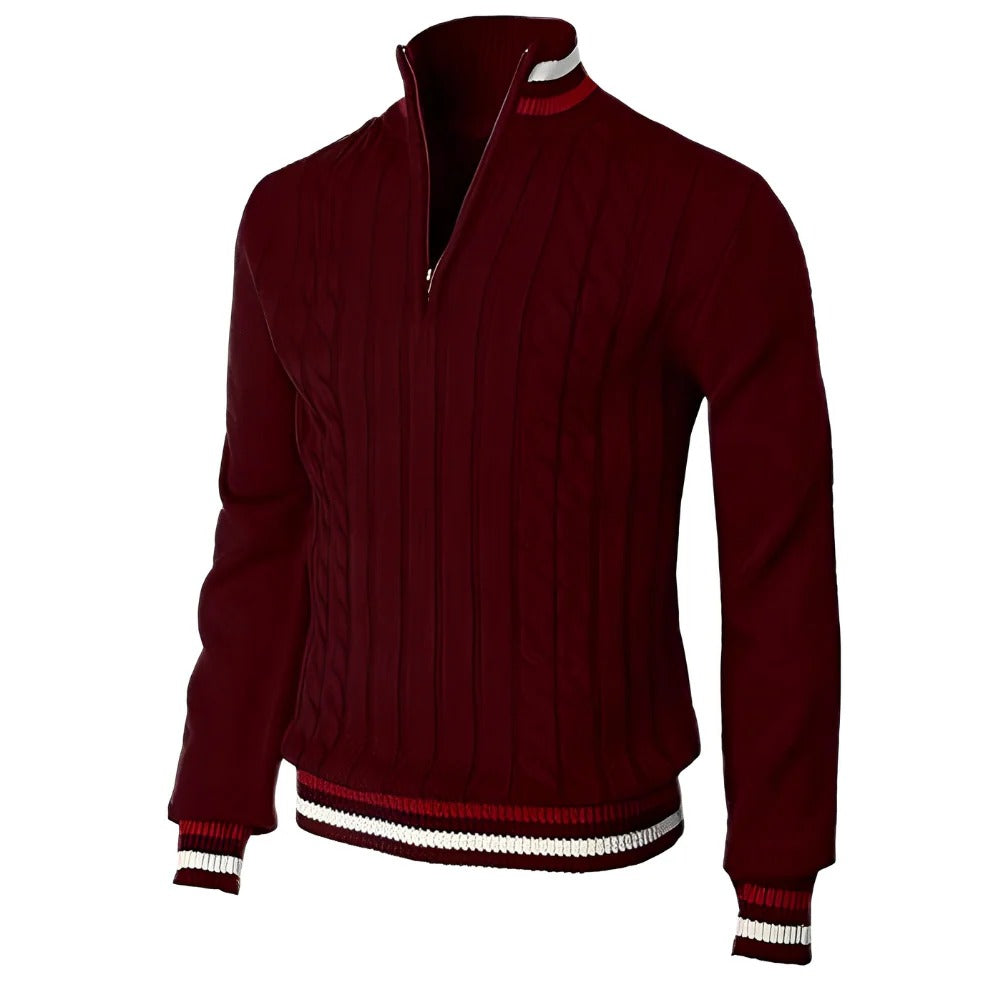 Men's Knit Sweater – Modern Half Zip Pullover Jumper