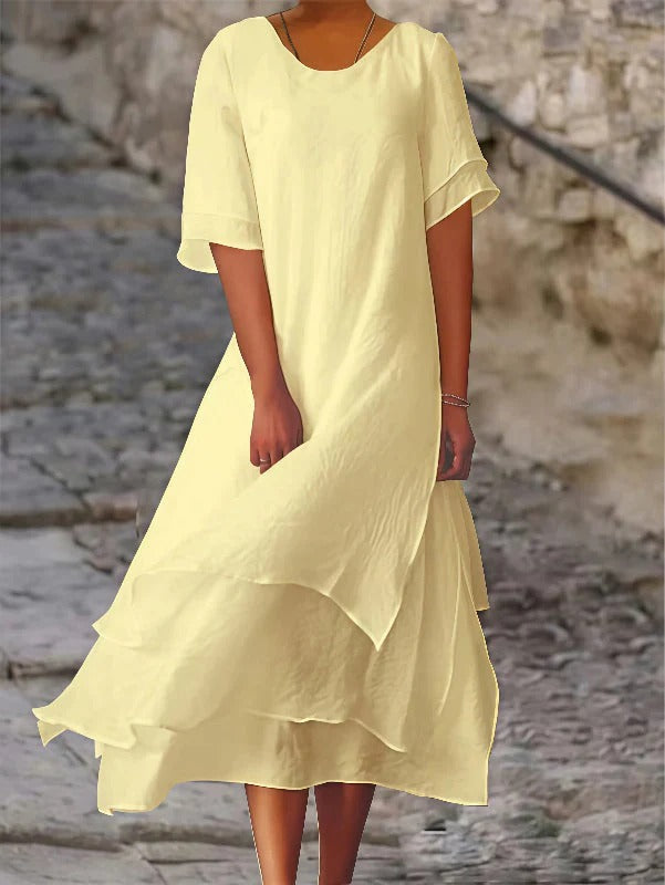 White Summer Dress – Casual  Loose Fit Maxi Dress