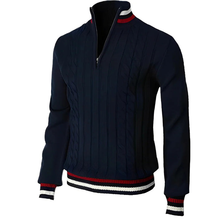 Men's Knit Sweater – Modern Half Zip Pullover Jumper