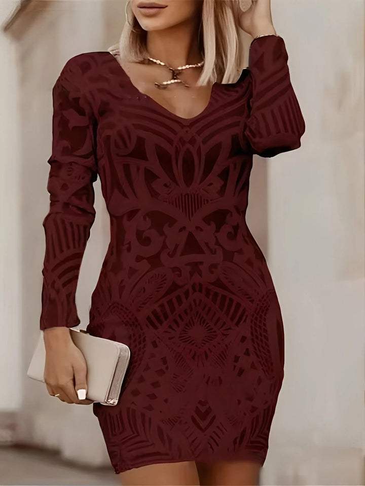 Long Sleeve Bodycon Mini Dress – Elegant Party & Evening Wear