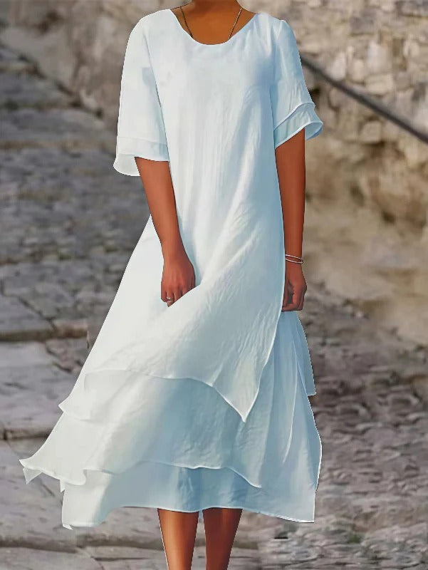 White Summer Dress – Casual  Loose Fit Maxi Dress