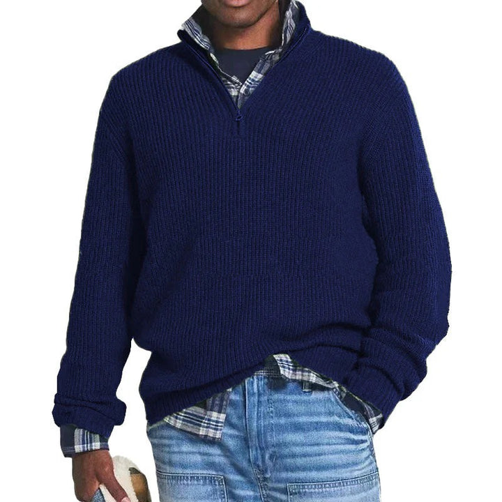 Half Zip Knitted Jumper – Warm Casual Sweater