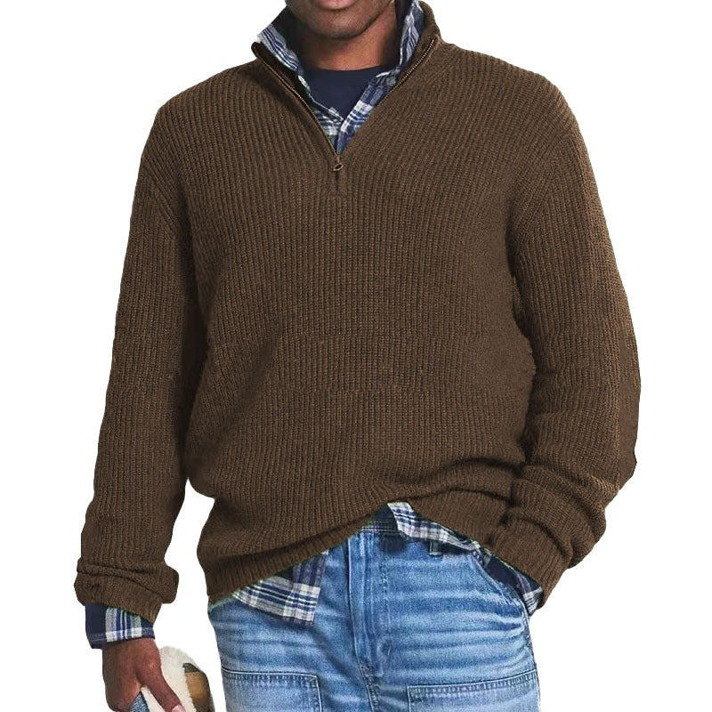 Half Zip Knitted Jumper – Warm Casual Sweater