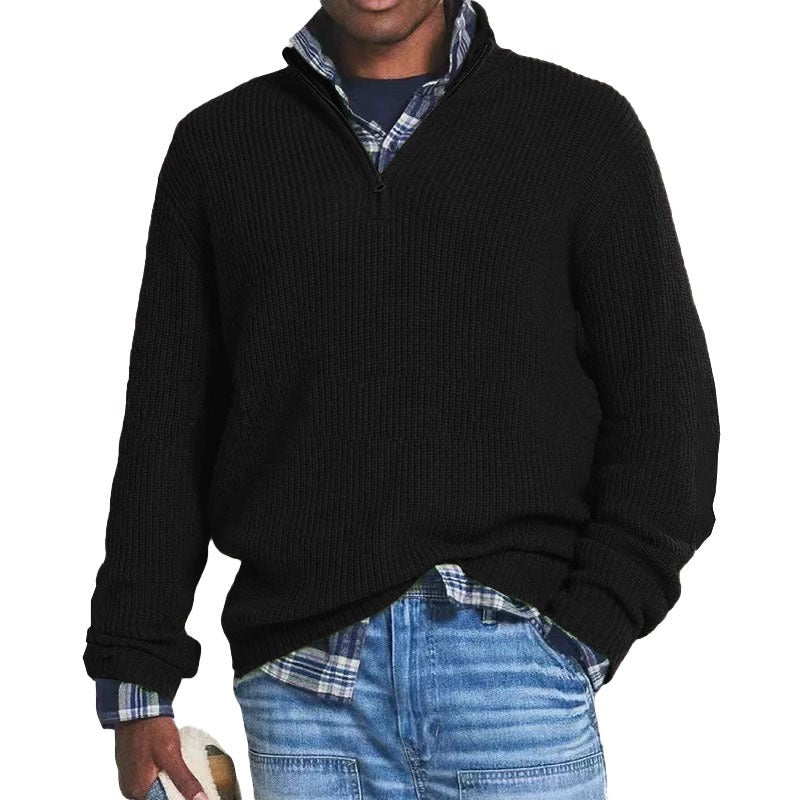 Half Zip Knitted Jumper – Warm Casual Sweater