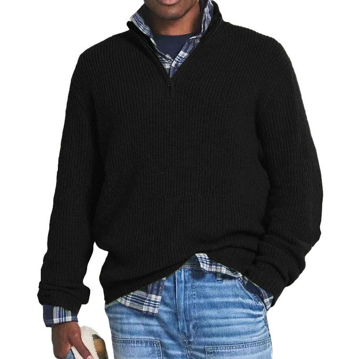 Half Zip Knitted Jumper – Warm Casual Sweater