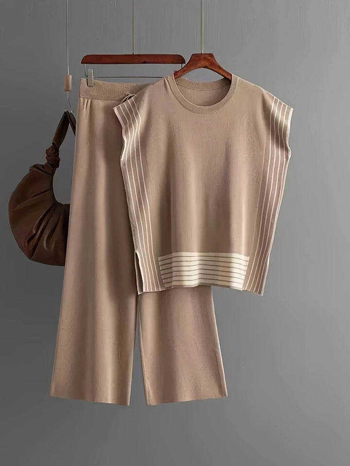 Chic Flow Wide Leg Stripe Co-ord Set