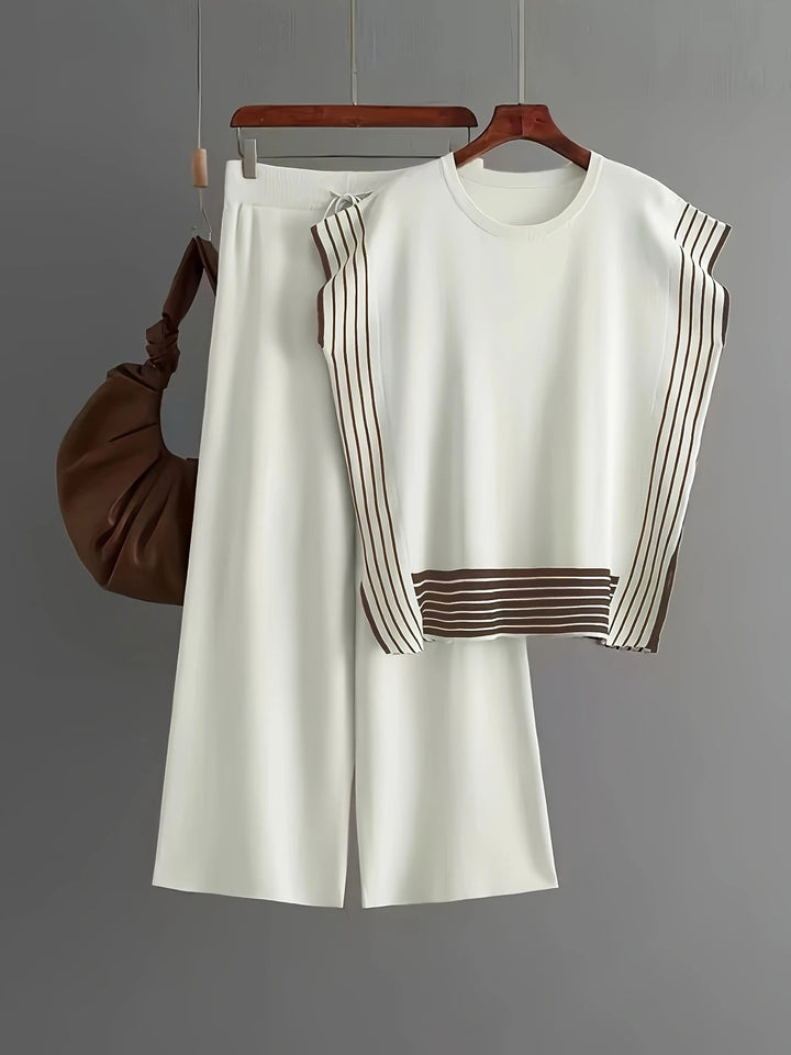 Chic Flow Wide Leg Stripe Co-ord Set