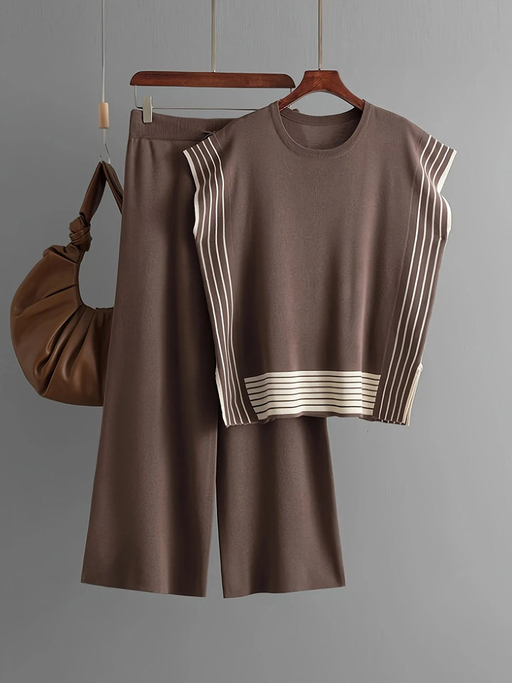 Chic Flow Wide Leg Stripe Co-ord Set